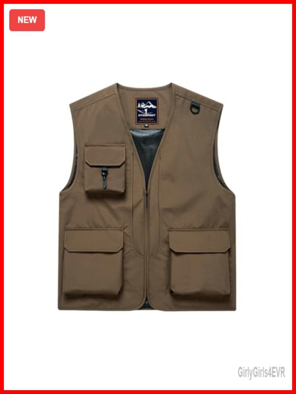 Lightweight Waterproof Sleeveless Vest with Cargo Pockets for Hiking Fishing